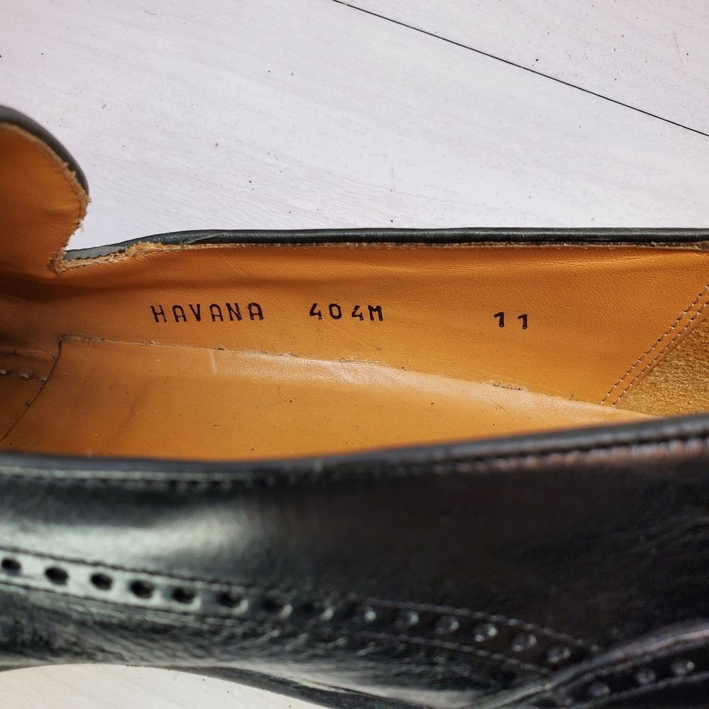 Mezlan Havana‎ 404M Mens Black Leather Tassel Loafers Wingtip Brogue Spain 11 M - Picture 6 of 13